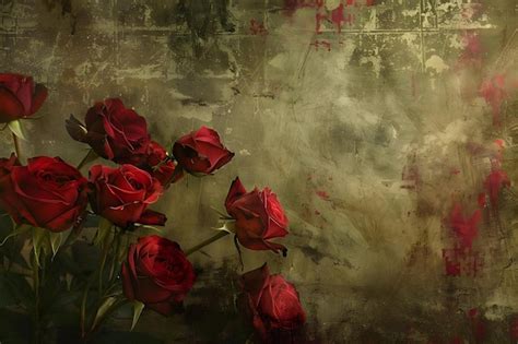 Red Roses Textured Background Premium Ai Generated Image