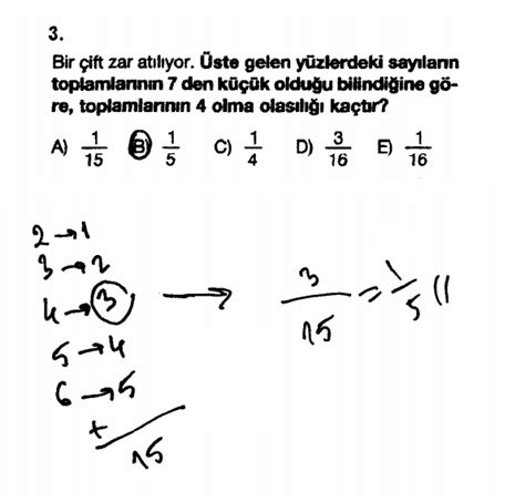 10 Sınıf Koşullu Olasılık Çözümlü Sorular 4 →