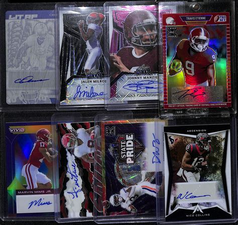 Lot Detail Lot Of Football Autographs Cards Inc Leaf Pro