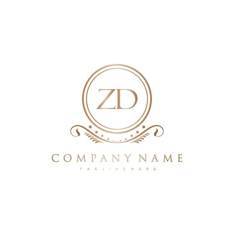 Zd Letter Initial With Royal Luxury Logo Template Vector Art