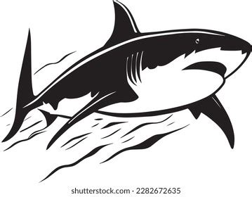 Great White Shark Logo Monochrome Design Stock Vector (Royalty Free ...