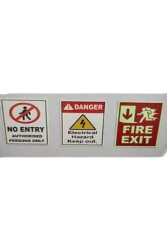 Mild Steel Body Material Retro Reflective Safety Sign Board In