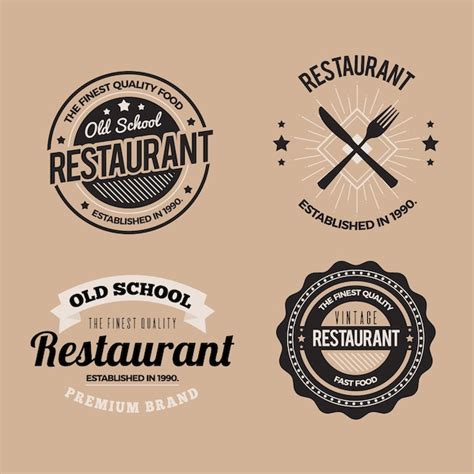 Colección de logos retro de restaurante Vector Gratis