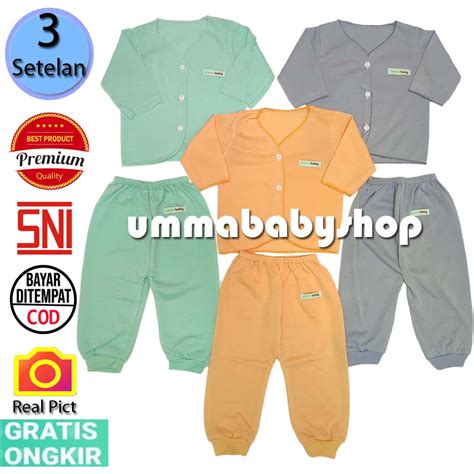 Jual Pcs Set Setelan Baju Bayi Baru Lahir Lengan Pendek Katun