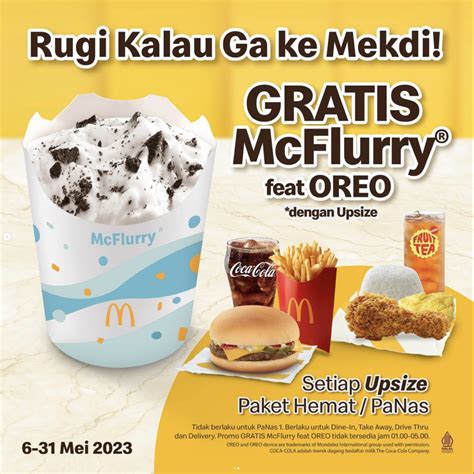 Paket Menu Mcd Mei Bonus Gratis Mcflurry Hubstler