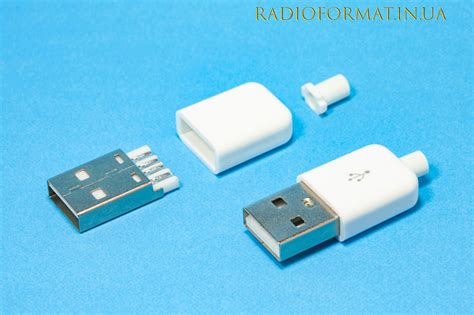 Штекер USB в Глянцевом Корпусе с Кабельным Вводом, БЕЛЫЙ — Купить ...