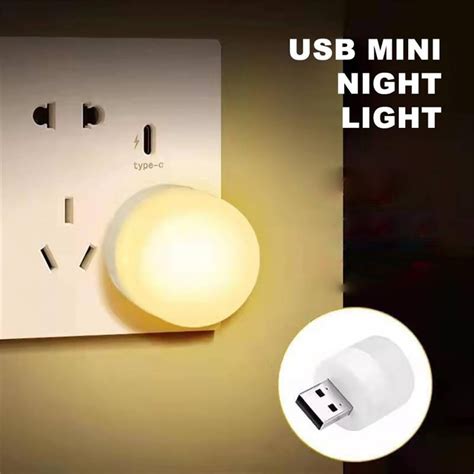 Mini Luz Led De Noche Usb L Mpara De Enchufe Usb Banco De Energ A