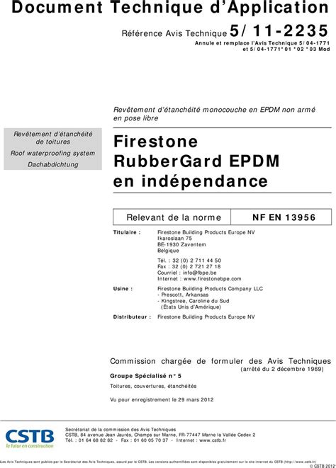 Document Technique D Application Firestone Rubbergard Epdm En