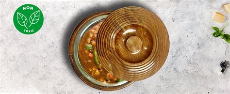 Buy Regal Homeware Wooden Serving Casserole For Roti With Steel Inner