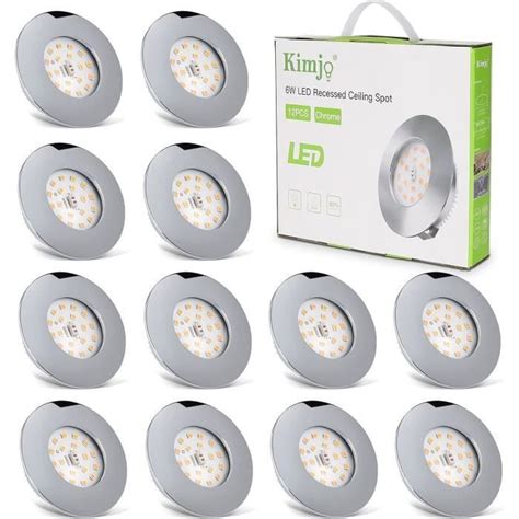 Kimjo Spots Led Encastrables 6w Blanc Chaud Extra Plat 600lm 230v Led Spot Encastré Equivalent