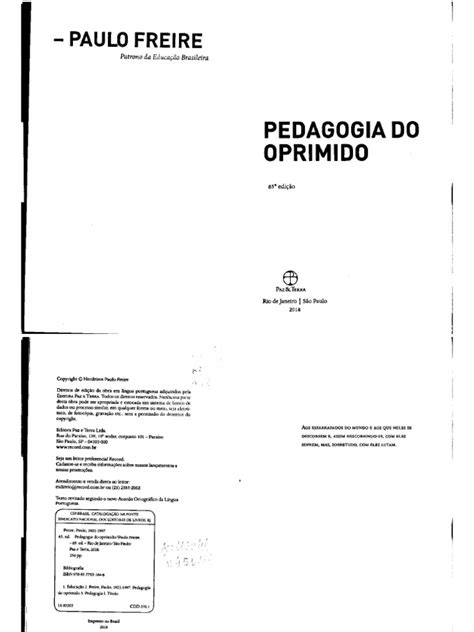 Pedagogia Do Oprimido Pdf Original - Paulo Freire - Pedagogia Do Oprimido | PDF