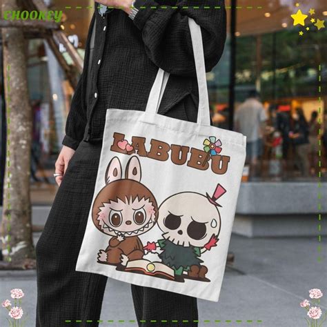 Chookey Tote Bags Labubu Canvas Bag