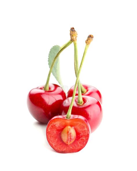 Whole And Half Cut Cherry Stock Image Image Of Closeup 26354869