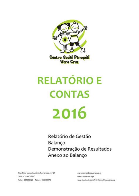 Pdf Relat Rio E Contas Csp Vera Cruz O Catl Ciclo