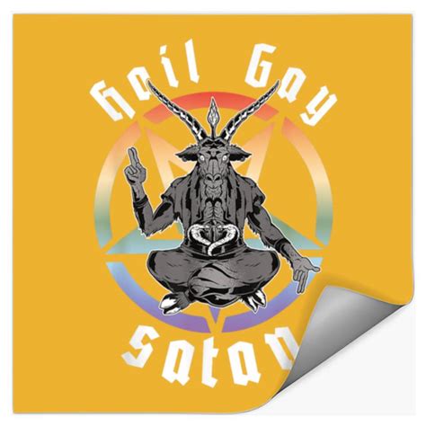 Hail Gay Satan Rainbow Baphomet Devil Goat LGBTQ Stickers Sold By Bagirabele SKU 602994104