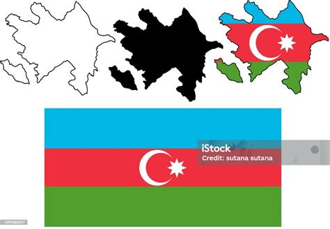 Vetores De Bandeira Do Mapa Da República Do Azerbaijão E Mais Imagens De Abstrato Abstrato