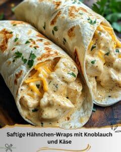 Saftige Hähnchen Wraps mit Knoblauch und Käse Einfach Nur Lecker