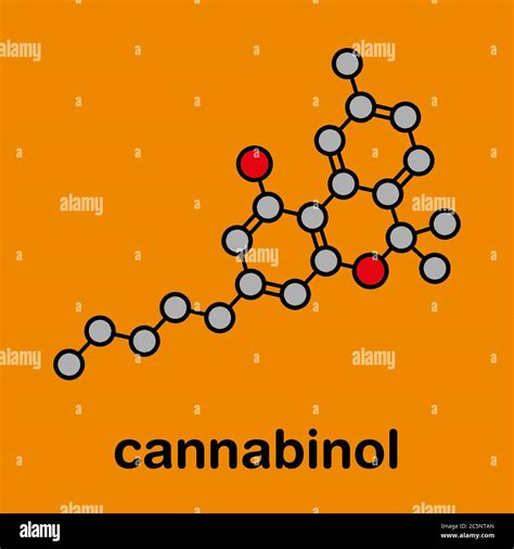 Cannabinol or CBN cannabinoid molecule. Stylized skeletal formula ...