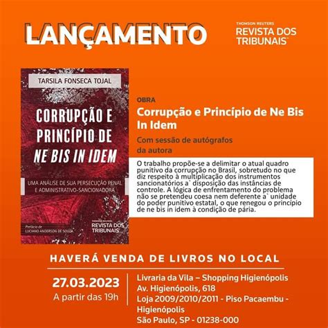 Tarsila Tojal lança a obra Corrupção e Princípio de ne bis in idem