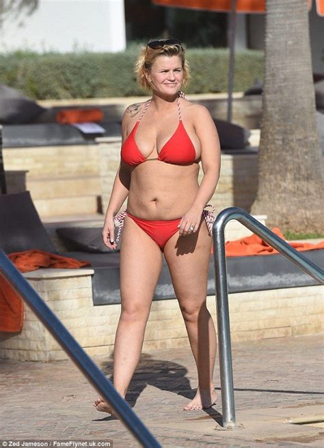 Kerry Katona Shows Off Her Curvier Frame In A Red Bikini In Morocco