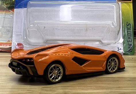 Hot Wheels Orange Lamborghini Sian Fkp Hw Exotics With Custom Wheels Etsy