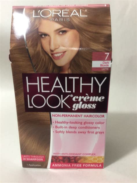 3 X L Oreal Healthy Look Creme Gloss Hair Color Dark Blonde Latte 7 NEW EBay