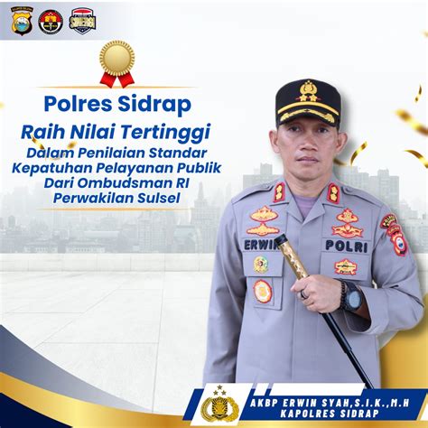 Polres Sidrap Meraih Nilai Tertinggi Dalam Penilaian Kepatuhan