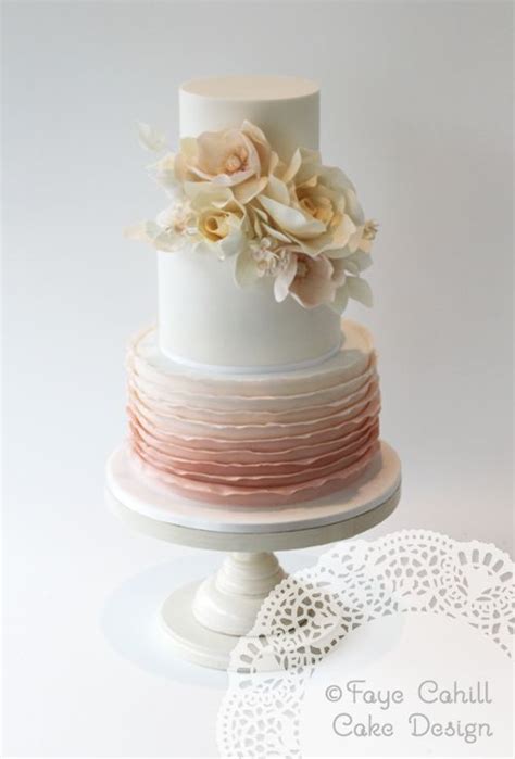 Antique Toned Wedding Cake By Faye Cahill Cake Design Modern Wedding