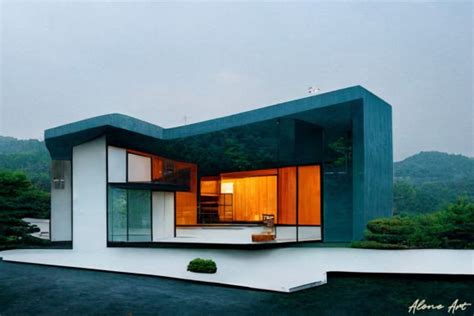 A Beautiful Modern House in South Korea Graphic by Alone Art · Creative ...