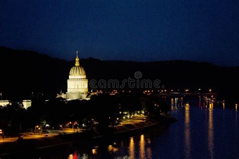 WV State Capitol Building at Night Stock Image - Image of capitol ...