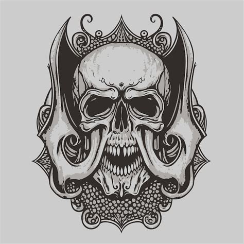 Premium Vector | Monster skull