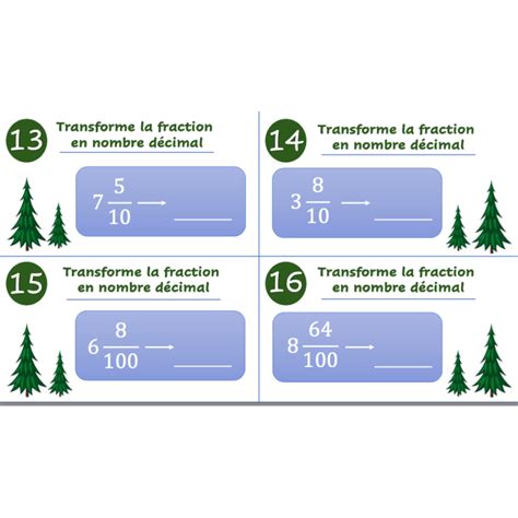 Cartes T Ches Fraction En Nombre D Cimal