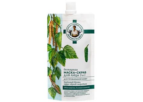 Дегтярная маска-скраб для лица для проблемной кожи 3 в 1 100 мл Рецепты ...