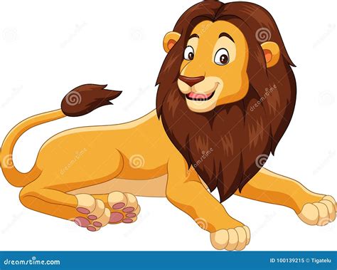 Cartoon Lion Isolated on White Background Stock Vector - Illustration of character, feline ...