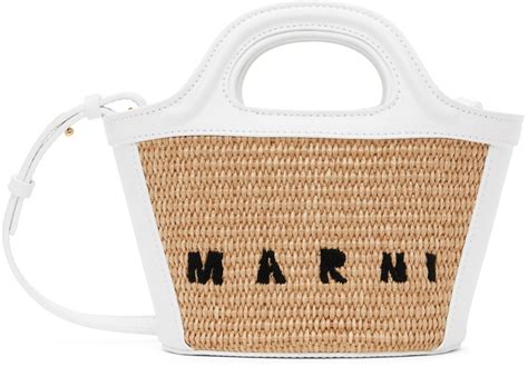 Marni Beige White Micro Tropicalia Tote Marni