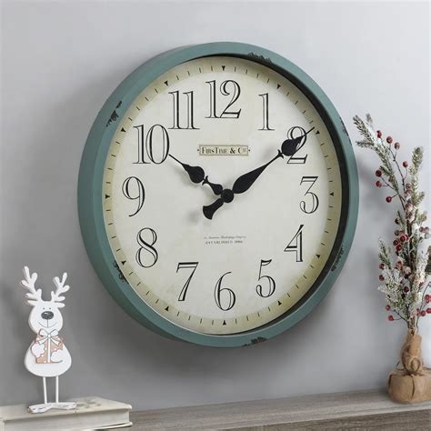 Firstime Co Bellamy Wall Clock Aged Teal For Sale Phoenix