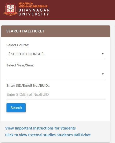 Mkbu Hall Ticket 2024 Bhavnagar University Unofficial Website