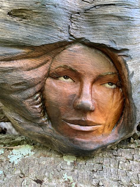 Female Face Driftwood Carving Wood Wall Art Decor Wood Carving Dirftwood Art 5th Anniversary