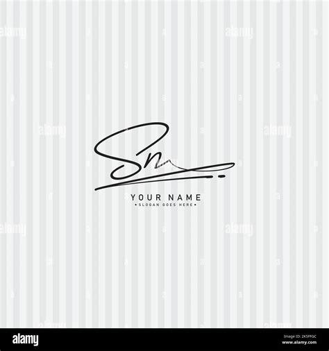 Logotipo De Letra Inicial Sn Logotipo De Firma Dibujado A Mano