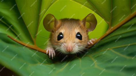 Premium Photo Close Up Of A Gerbil On A Leaf Indonesia