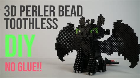 How To Make A 3d Perler Bead Toothless The Dragon No Glue Part 1