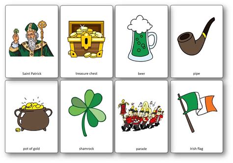 Vocabulaire De La Saint Patrick Flashcards Imprimer