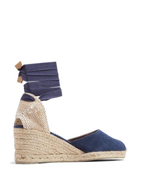 Casta Er Castaner Carina Wedge Espadrilles In Beige Blue Modesens