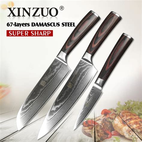 Xinzuo Pcs Kitchen Chef Santoku Paring Knife Set Japanese Layer