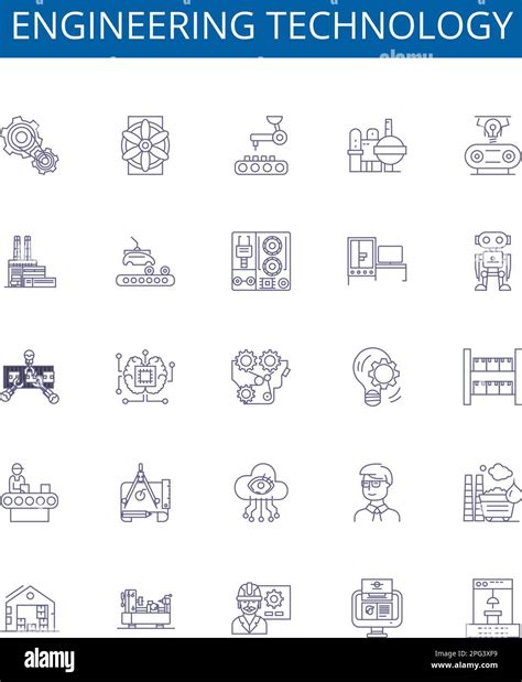 Engineering Technology Line Icons Signs Set Design Collection Of