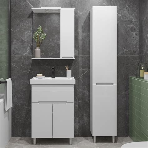 Купить Зеркальный шкаф для ванной комнаты подвесной SanStar Модена 70 белый