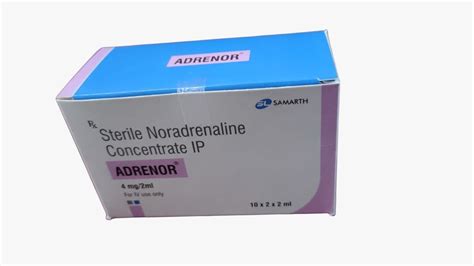 Norepinephrine Liquid Sterile Noradrenaline Concentrate Mg Norad Inj