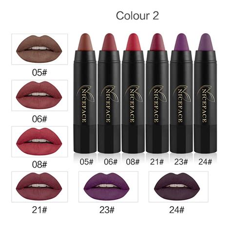 New Matte Lipstick Set Niceface 6pcs Long Lasting Velvet Matte Color