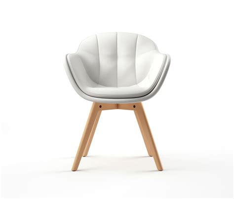 Premium Photo A White Chair With Wooden Legs