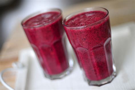 Fruit Smoothie Met Bosbessen En Framboos Voedzaam Snel